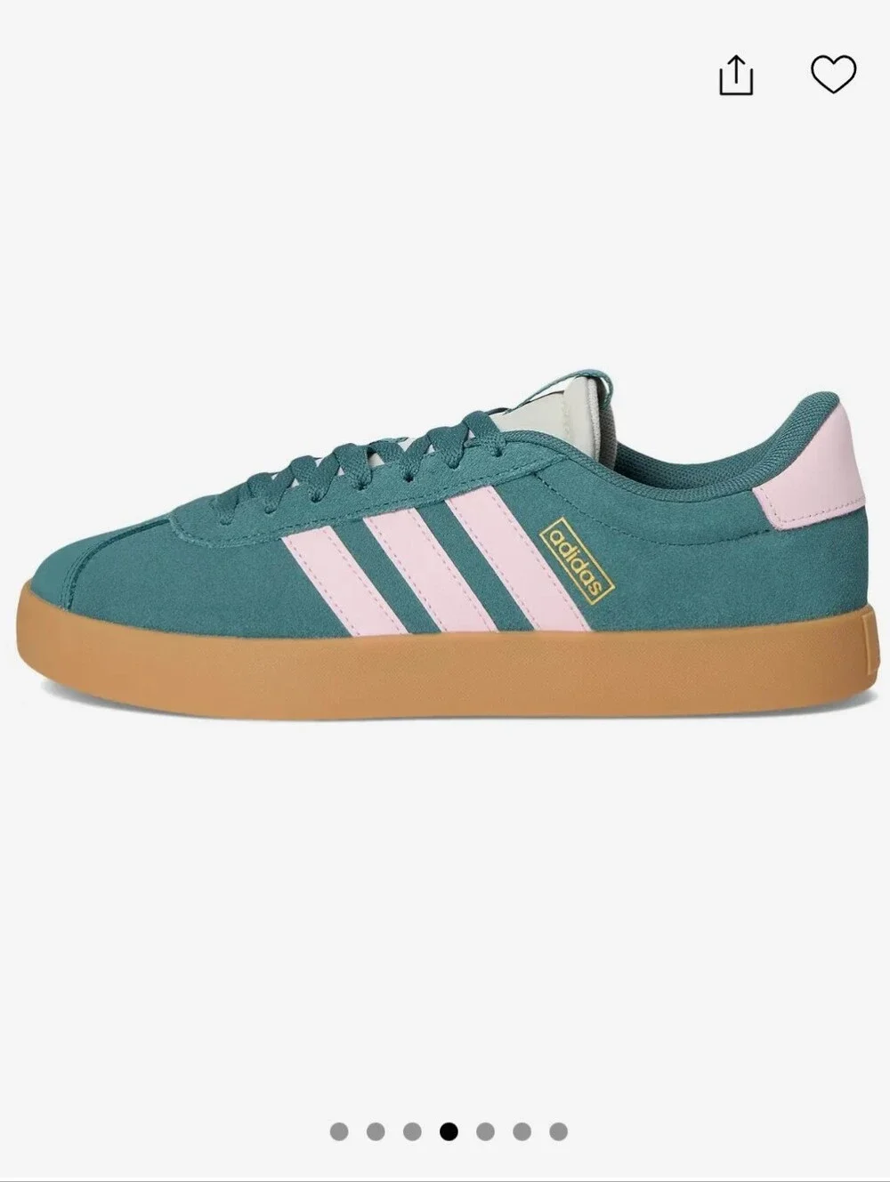 Adidas VL Court 3.0 Women's Teal Pink Gum Sole Fashion Sneakers size 9